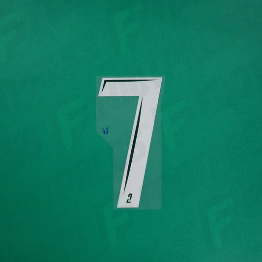 Flocage Officiel - Red Star FC, Grand Chiffre 7 Plein, Ligue 2, Away, Blanc