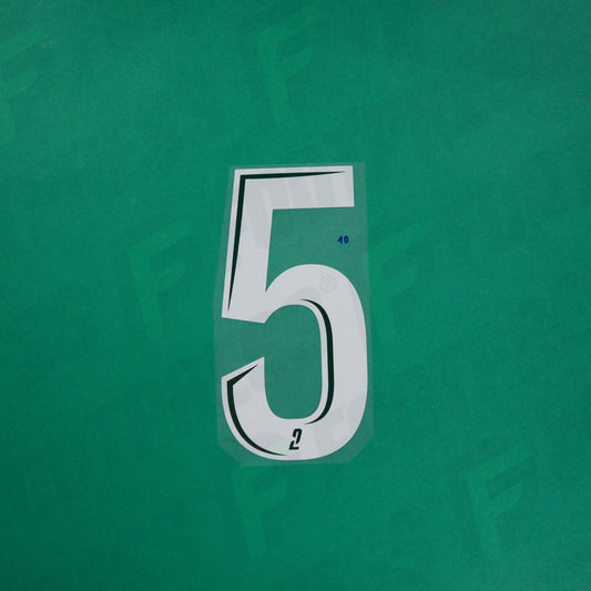 Flocage Officiel - Red Star FC, Grand Chiffre 5 Plein, Ligue 2, Away, Blanc