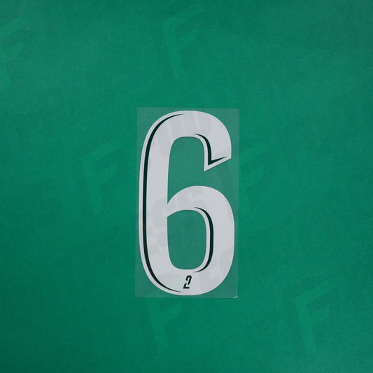 Flocage Officiel - Red Star FC, Grand Chiffre 6 Plein, Ligue 2, Away, Blanc