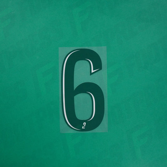 Flocage Officiel - Red Star FC, Grand Chiffre 6 Plein, Ligue 2, Home, Vert