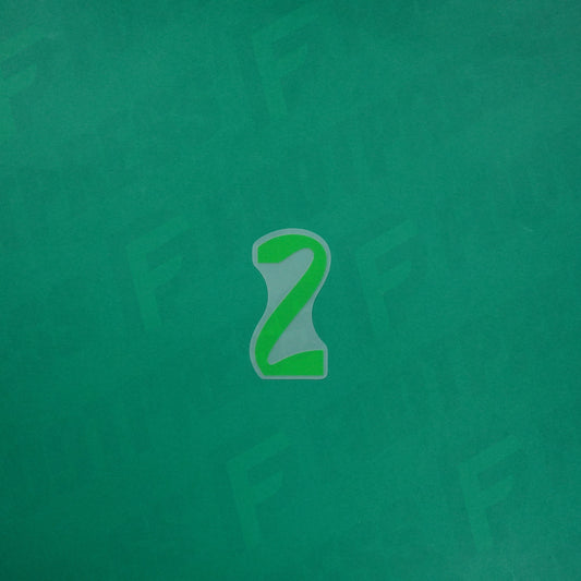 Flocage Officiel - Brésil, Petit Chiffre 2, 2024, Vert