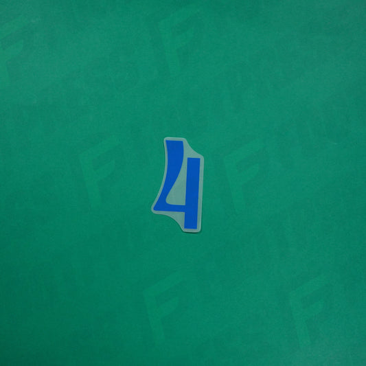 Flocage Officiel - Brésil, Petit Chiffre 4, 2024, Bleu