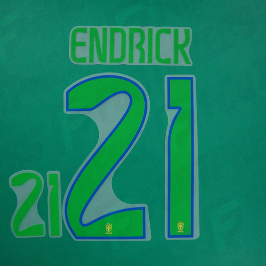 Flocage Officiel - Brésil, Endrick, 2024, Home, Vert