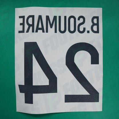 Flocage Officiel - Lille OSC, Soumaré, 2020/2021, Third, Noir