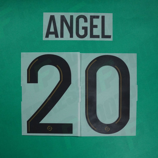 Flocage Officiel - Lille OSC, Angel Gomes, 2021/2022, Away, Noir/Doré