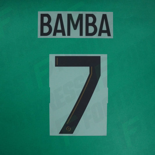 Flocage Officiel - Lille OSC, Bamba, 2021/2022, Away, Noir/Doré