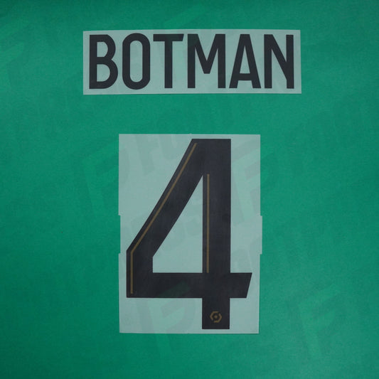 Flocage Officiel - Lille OSC, Botman, 2021/2022, Away, Noir/Doré