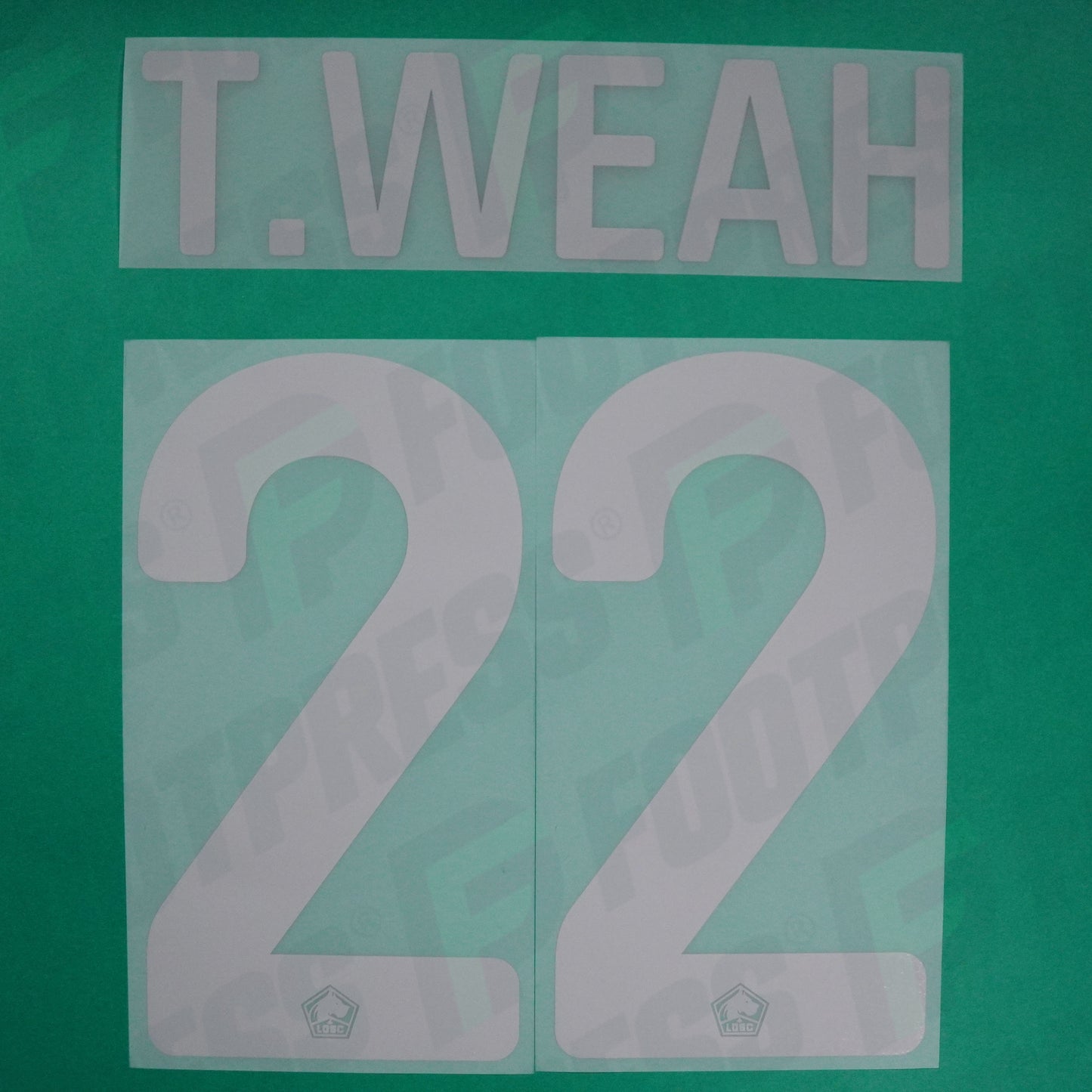 Flocage Officiel - Lille OSC, Weah, 2021/2022, Third EUROPE, Argenté