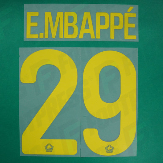 Flocage Officiel - Lille OSC, Ethan Mbappé, 2024/2025, Third EUROPE, Jaune Fluo
