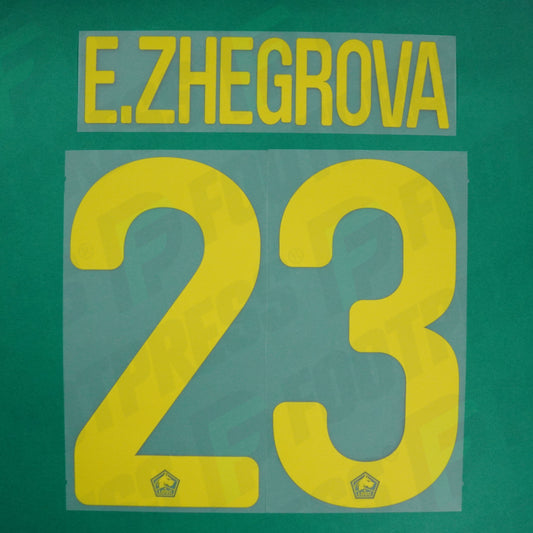 Flocage Officiel - Lille OSC, Zhegrova, 2024/2025, Third EUROPE, Jaune Fluo