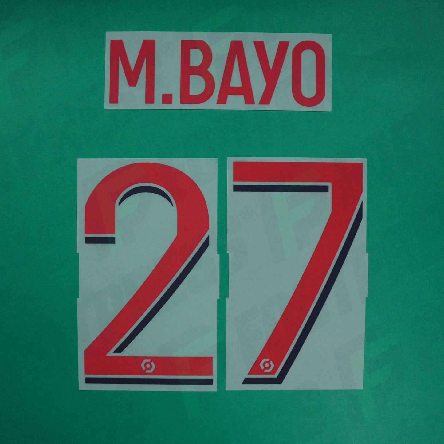 Flocage Officiel - Lille OSC, Bayo, 2022/2023, Away, Rouge/Bleu