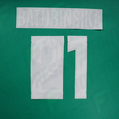 Flocage Officiel - AS Saint-Etienne, Batubinsika, 2024/2025, Home, Blanc/Vert
