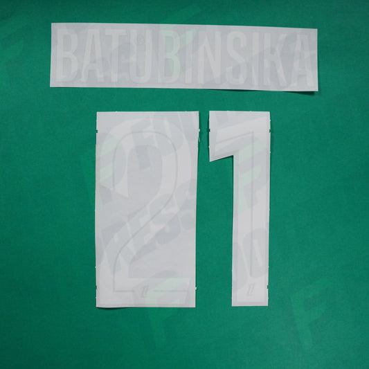 Flocage Officiel - AS Saint-Etienne, Batubinsika, 2024/2025, Home, Blanc/Vert