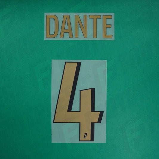 Flocage Officiel - OGC Nice, Dante, 2024/2025, Home, Doré/Noir