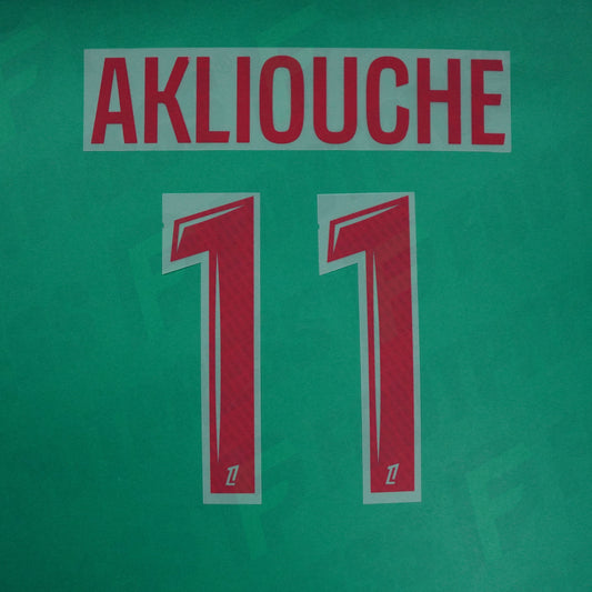 Flocage Officiel - AS Monaco, Akliouche, 2024/2025, Home, Rouge