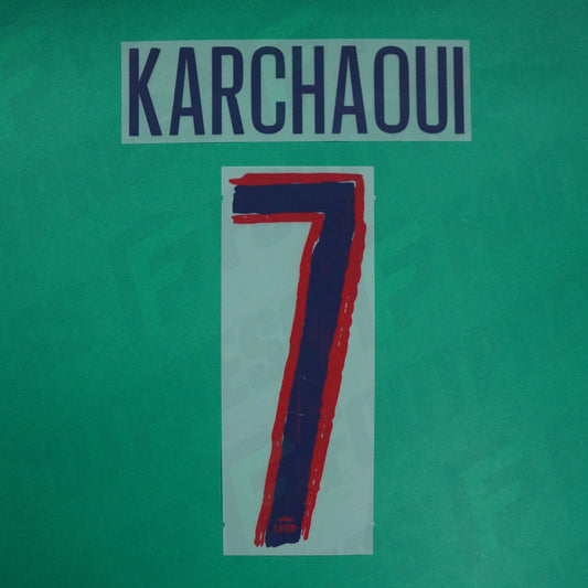 Flocage Officiel - Paris Saint-Germain Féminine, Karchaoui, 2024/2025, Away, Bleu/Rouge