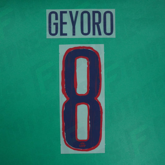 Flocage Officiel - Paris Saint-Germain Féminine, Geyoro, 2024/2025, Away, Bleu/Rouge