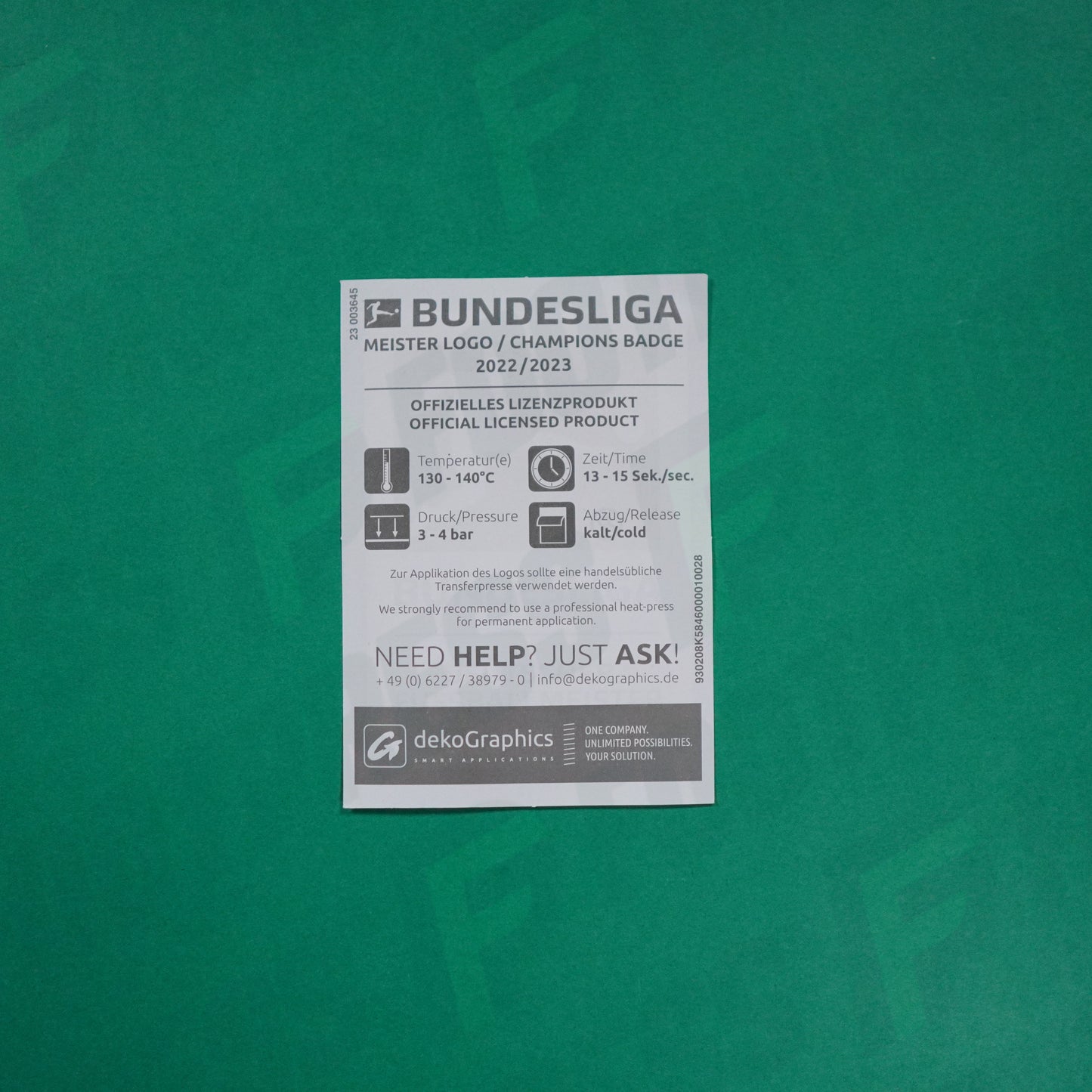 Flocage Officiel - Patch, Bundesliga Champions 2022/2023 MEISTERLOGO