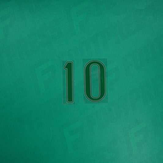 Flocage Officiel - Brésil, Petits Chiffres 10, 2006, Home, Vert