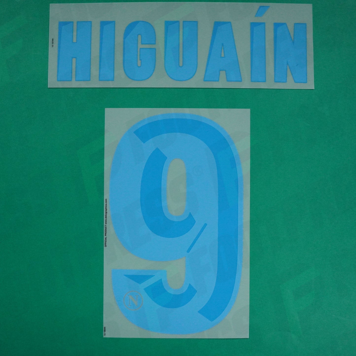 Flocage Officiel - Naples SSC, Higuain, 2013/2014, Away/Third, Bleu clair