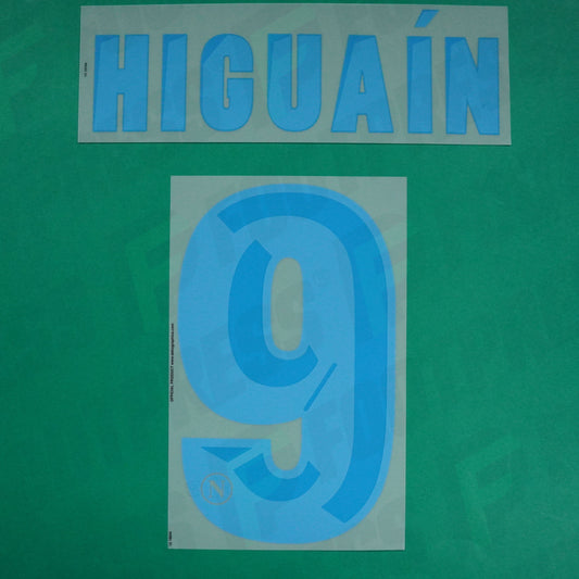 Flocage Officiel - Naples SSC, Higuain, 2013/2014, Away/Third, Bleu clair