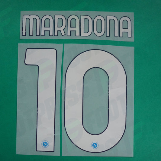 Flocage Officiel - Naples SSC, Maradona, 2020/2021, Home, Blanc/Gris