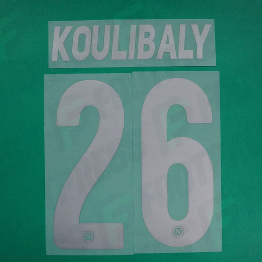 Flocage Officiel - Naples SSC, Koulibaly, 2019/2020, Away, Argenté