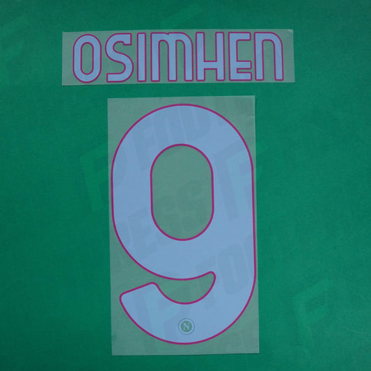 Flocage Officiel - Naples SSC, Osimhen, 2020/2021, Third, Bleu clair/Mauve