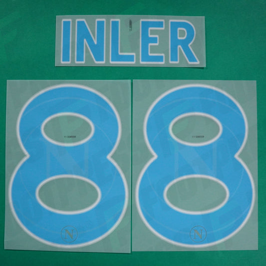 Flocage Officiel - Naples SSC, Inler, 2011/2012, Away, Bleu clair/Blanc