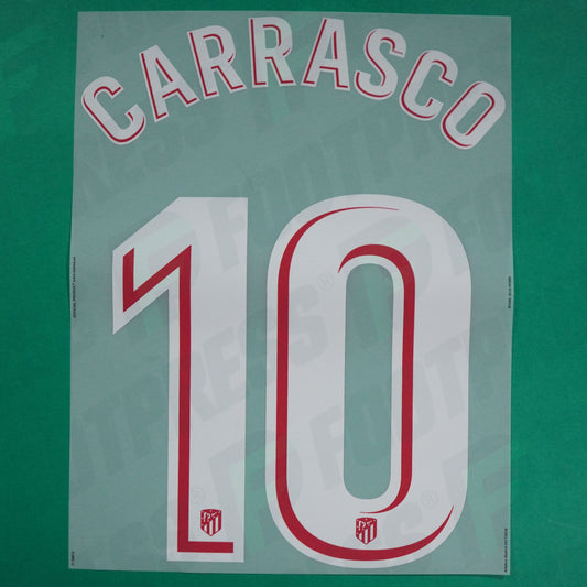 Flocage Officiel - Atletico Madrid, Carrasco, 2017/2018, Home, Blanc/Rouge
