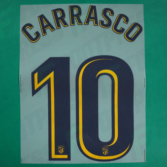 Flocage Officiel - Atletico Madrid, Carrasco, 2017/2018, Away, Bleu foncé/Jaune