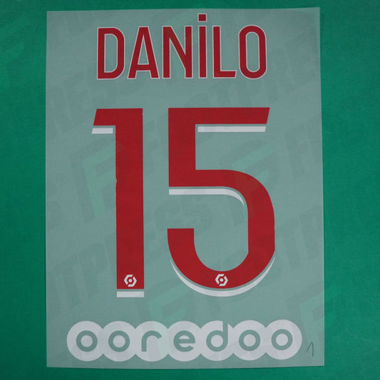 Flocage Officiel - Paris Saint-Germain, Danilo, 2020/2021, Home, Rouge/Blanc
