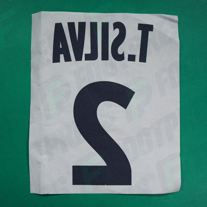 Flocage Officiel- Vrac Défaut Chiffre - Paris Saint-Germain, Thiago Silva, 2013/2014, Away, Rouge/Noir