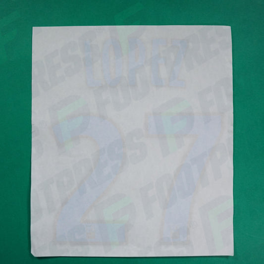 Flocage Officiel - Olympique de Marseille, Lopez, 2019/2020, Home, Bleu/Doré