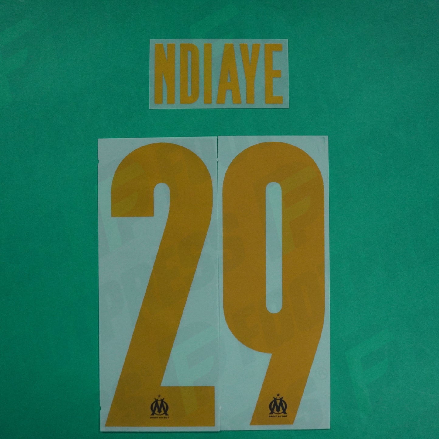 Flocage Officiel - Olympique de Marseille, Ndiaye, 2023/2024, Home LDC, Doré