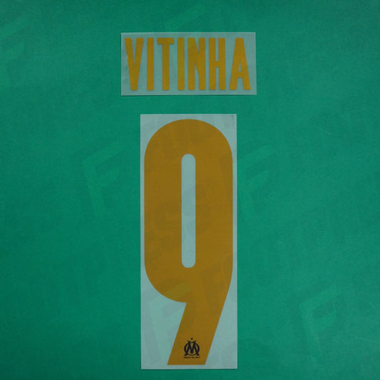 Flocage Officiel - Olympique de Marseille, Vitinha, 2023/2024, Home LDC, Doré