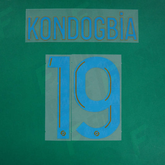 Flocage Officiel - Olympique de Marseille, Kondogbia, 2023/2024, Home, Bleu/Doré