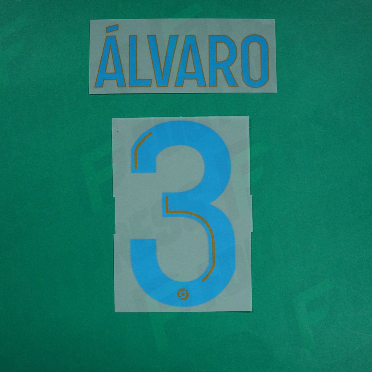 Flocage Officiel - Olympique de Marseille, Alvaro, 2020/2021, Home, Bleu/Doré