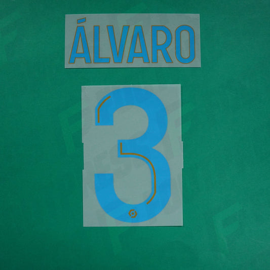 Flocage Officiel - Olympique de Marseille, Alvaro, 2020/2021, Home, Bleu/Doré
