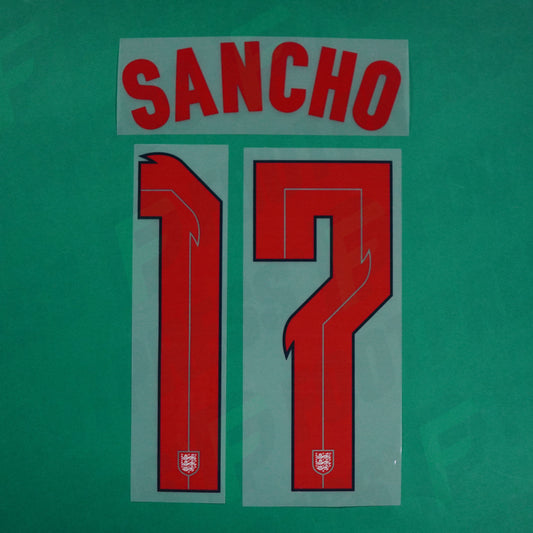 Flocage Officiel - Angleterre, Sancho  Sans numéro Torse, 2020, Home, Rouge