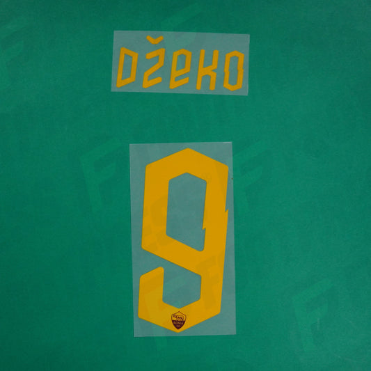 Flocage Officiel - AS Roma ENFANT, Dzeko JUNIOR, 2019/2020, Home, Jaune