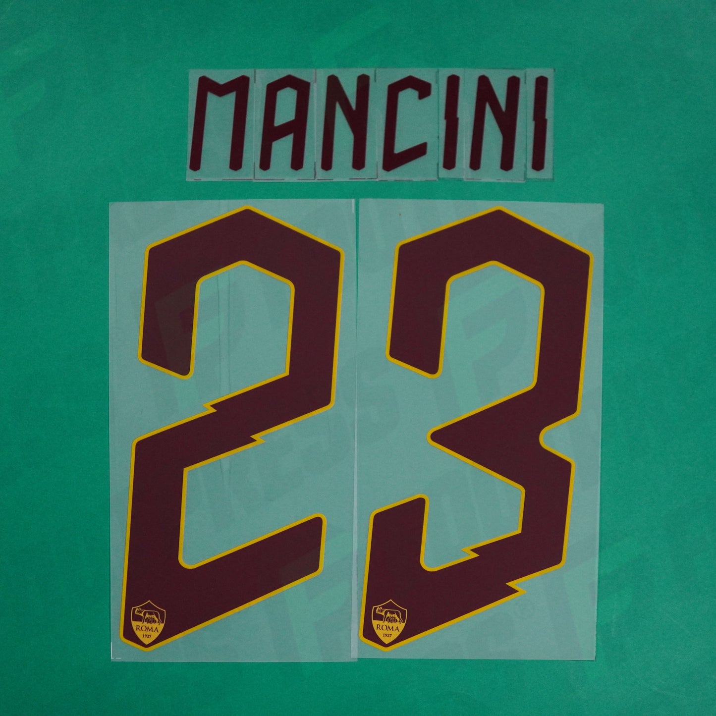 Flocage Officiel - AS Roma, Mancini, 2019/2020, Away, Marron