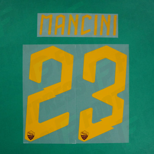 Flocage Officiel - AS Roma, Mancini, 2019/2020, Home, Jaune