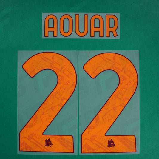 Flocage Officiel - AS Roma, Aouar, 2023/2024, Home/Third, Orange/Bordeaux