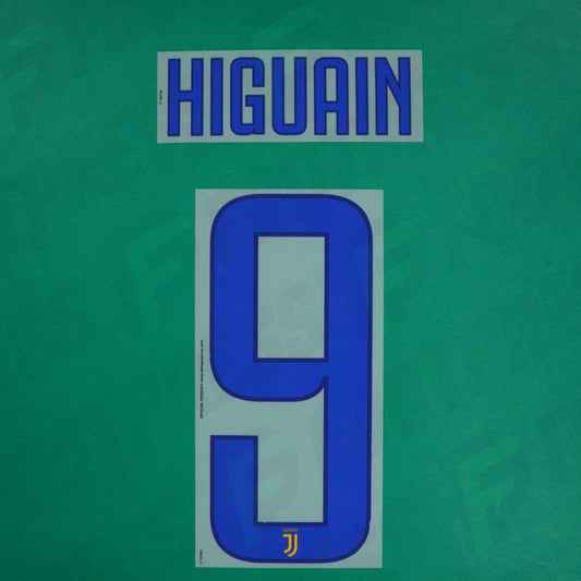 Flocage Officiel - Juventus, Higuain, 2017/2018, Away, Bleu foncé/Jaune