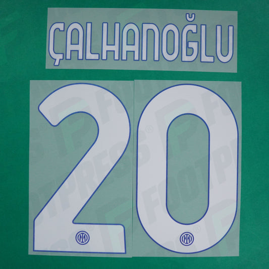 Flocage Officiel - Inter Milan, Çalhanoğlu,  2023/2024, Home, Blanc/Bleu