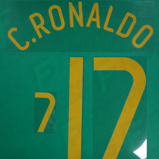 Flocage Officiel - Portugal, C.Ronaldo Manque chifre torse 1, 2006, Home, Doré