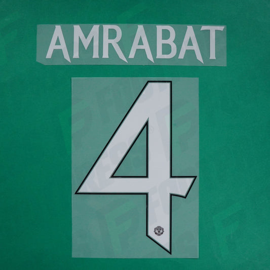 Flocage Officiel - Manchester United, Amrabat, 2023/2024, Home Europe, Blanc/Noir