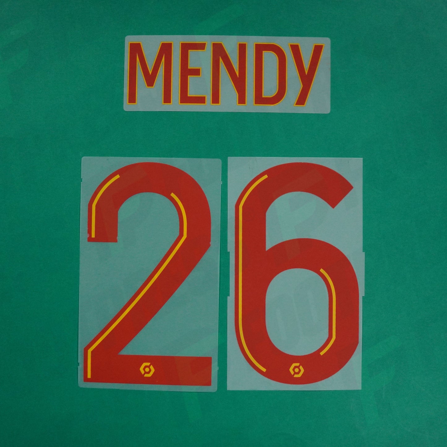 Flocage Officiel - RC Lens, Mendy, 2023/2024, Home, Rouge/Jaune
