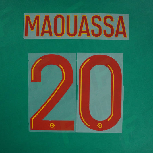 Flocage Officiel - RC Lens, Maouassa, 2023/2024, Home, Rouge/Jaune